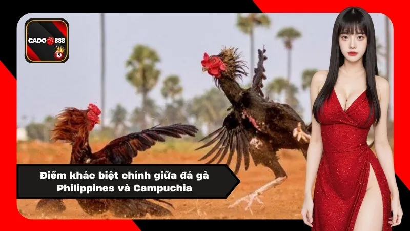Điểm khác biệt chính giữa đá gà Philippines và Campuchia